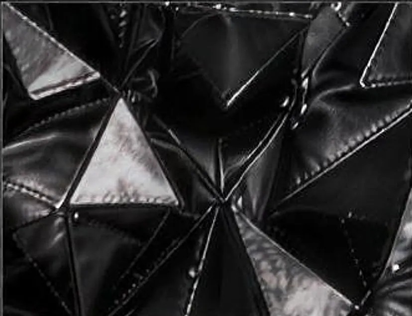 Macro of the jacket's black faceted spikes